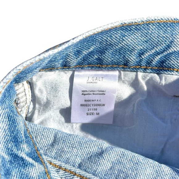 John Galt Brandy Melville high-rise Jean shorts blue 100% cotton women’s medium - Picture 4 of 4